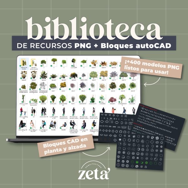 Biblioteca recursos PNG + Bloques CAD